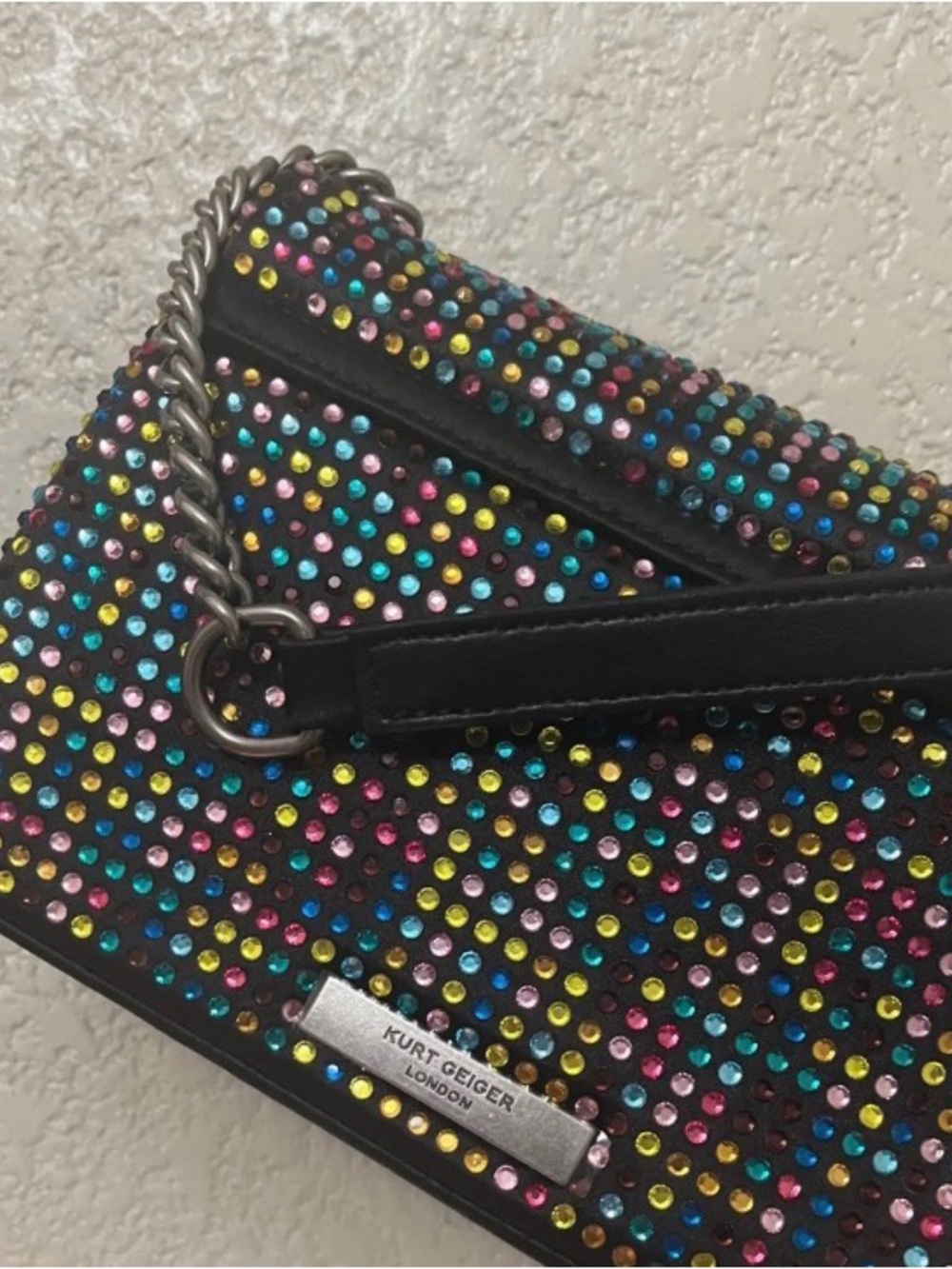 KURT GEIGER LONDON KENSINGTON MULTICOLOR CRYSTAL CROSSBODY - Picture 4 of 12